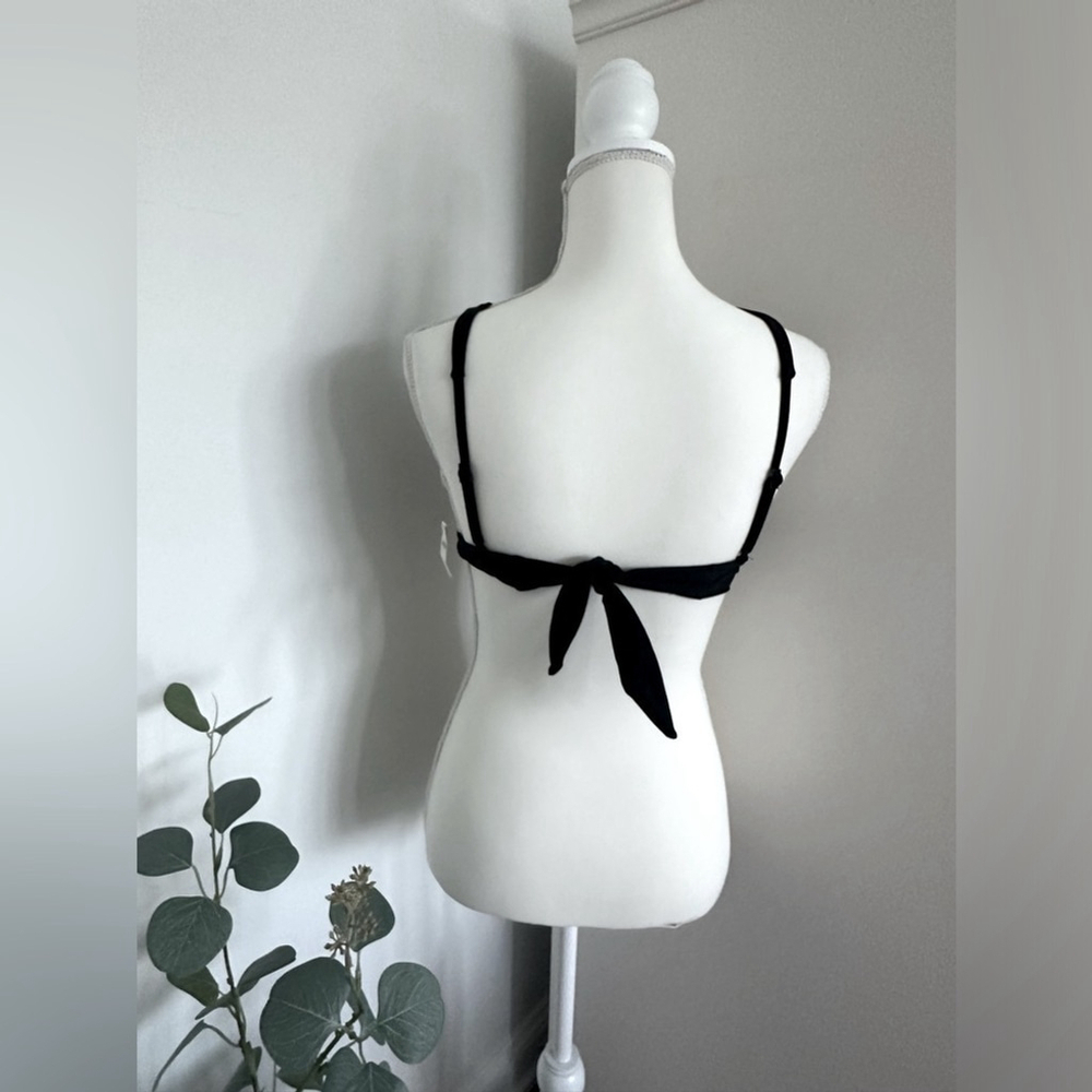 Aerie Black Triangle Tie Back Bikini Top Size Medium - Picture 4 of 11